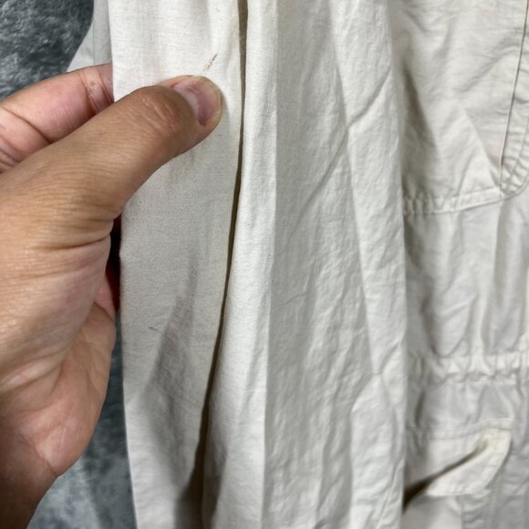 VTG J.Crew Oarsman Field Jacket Medium Beige Hooded Cotton Nylon Utility - Picture 7 of 11